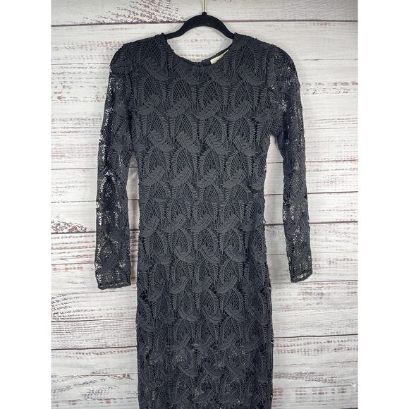 Maje Dress Size M E17 Rosane Guipure Lace & Crepe Maxi Open Back Evening Formal - Picture 3 of 10